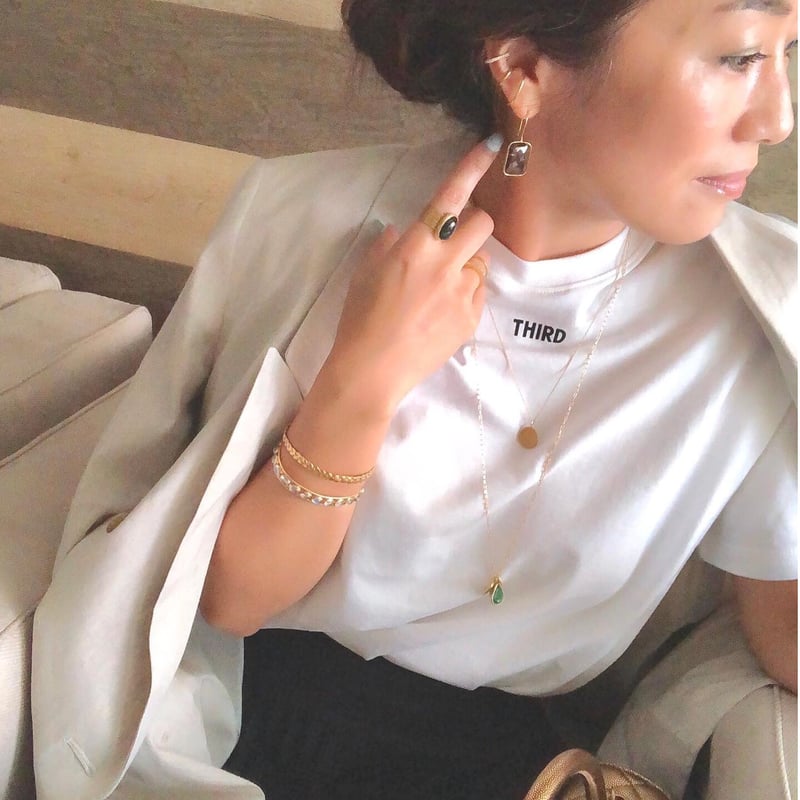 レクタングルピアス／L(スモーキークォーツ) | La Soeur