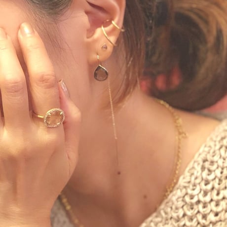 ペアシェイプピアス(タイガーアイ)