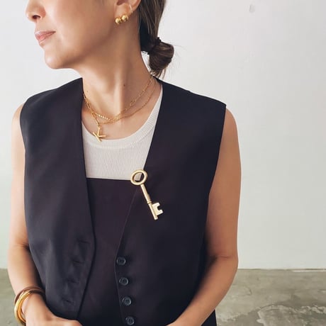 【受注販売】avec deuxclefs×La Soeur　イニシャルチャーム（ゴールド）