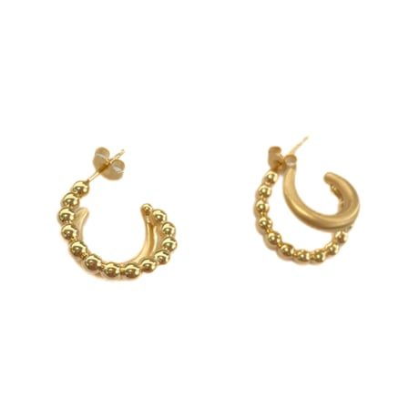 ドットダブルフープピアス