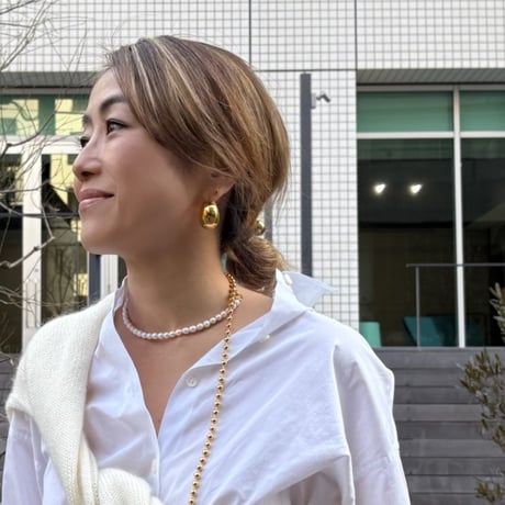 Ete　チャンキードロップピアス／L(ゴールド／シルバー)  ※オンラインショップ限定商品