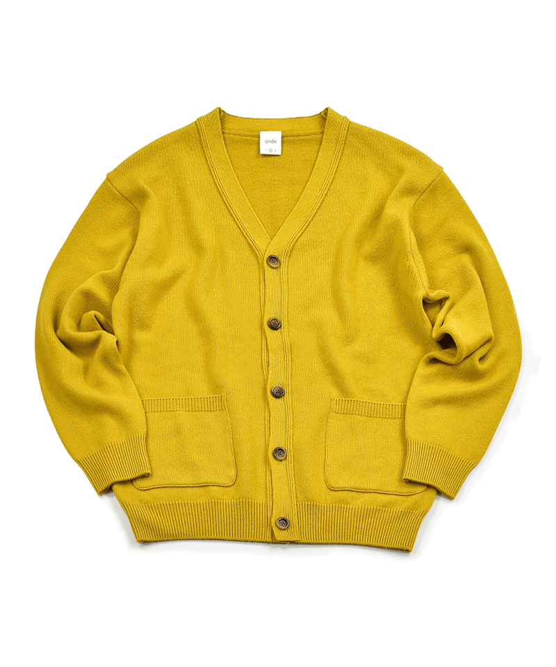 洗えるカシミヤカーディガン(mustard) | 日本製の洗えるニット｜onde