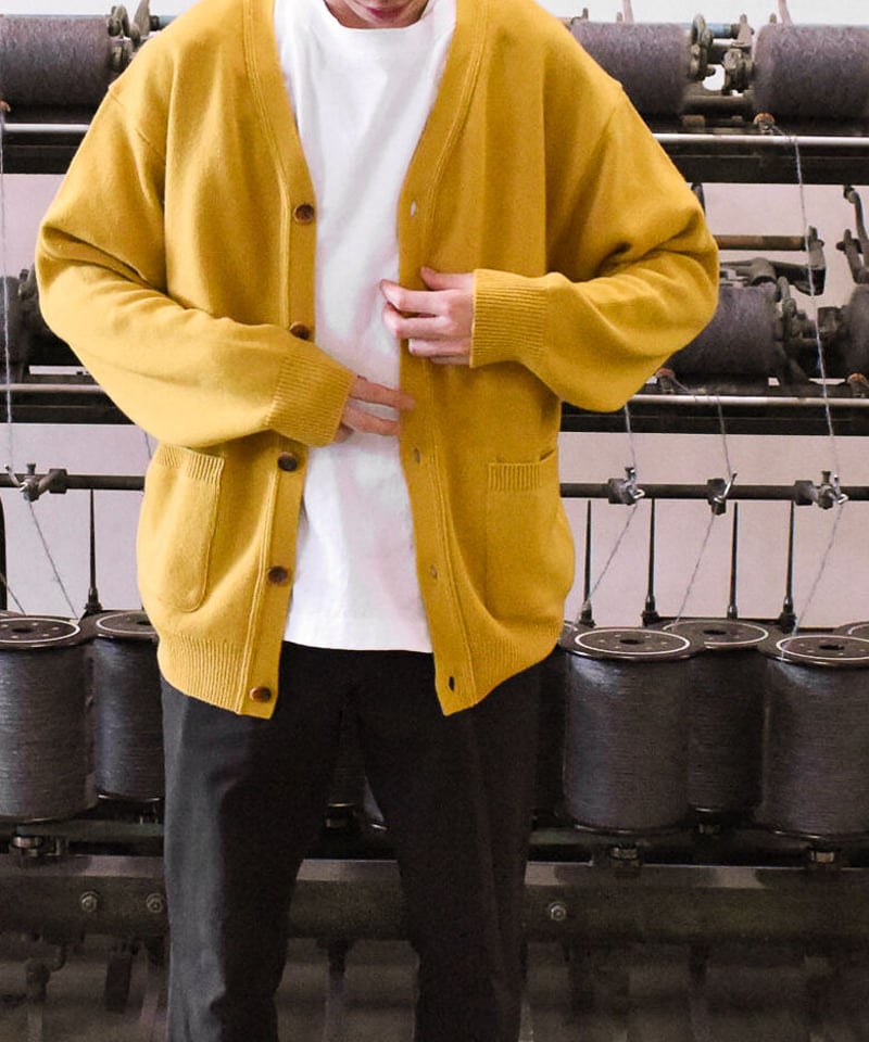 洗えるカシミヤカーディガン(mustard) | 日本製の洗えるニット｜onde