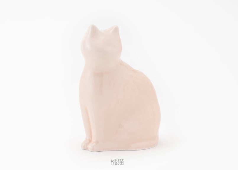 まとめて【ピンクの猫／白サバトラ猫】猫☆福猫☆桃色☆陶器製☆ まとめて【ピンクの猫／白サバトラ猫】猫☆福猫☆桃色☆陶器製