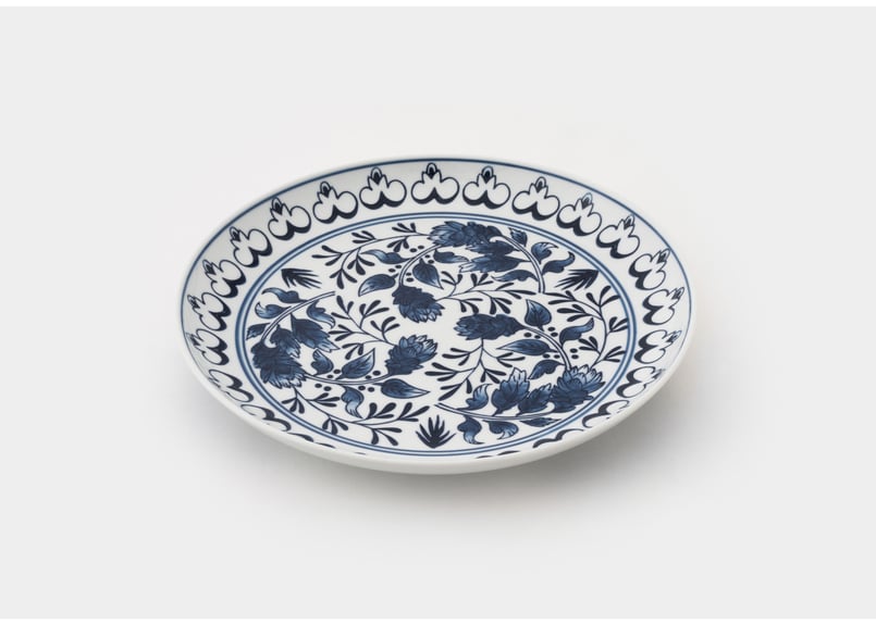 spoon　トナラ焼き　お花　蝶々に白鳥の図　角皿プレート　サイン入り 花札柄のお皿 4寸 藤に杜鵑（ほととぎす） | 御細工所 produced