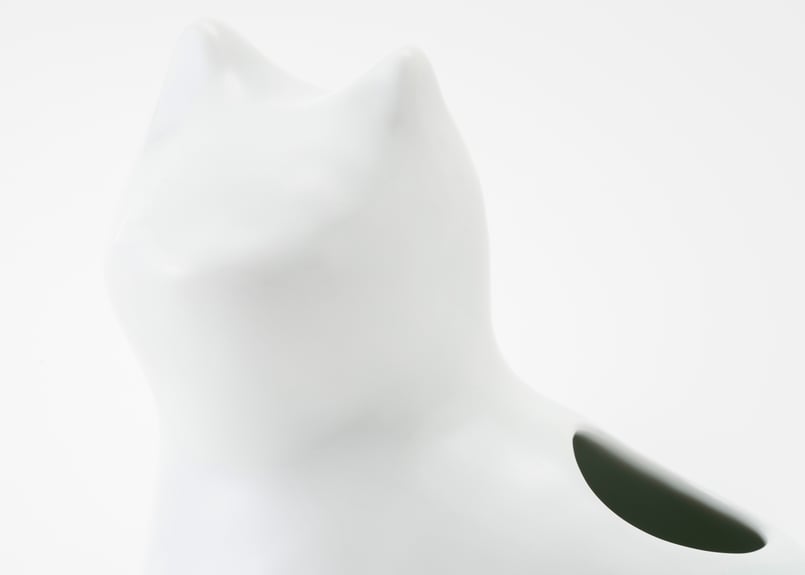 ひがし ちか 花器「愛 編む 磁器猫」 白猫 / 桃猫 / 黒猫 | zen to