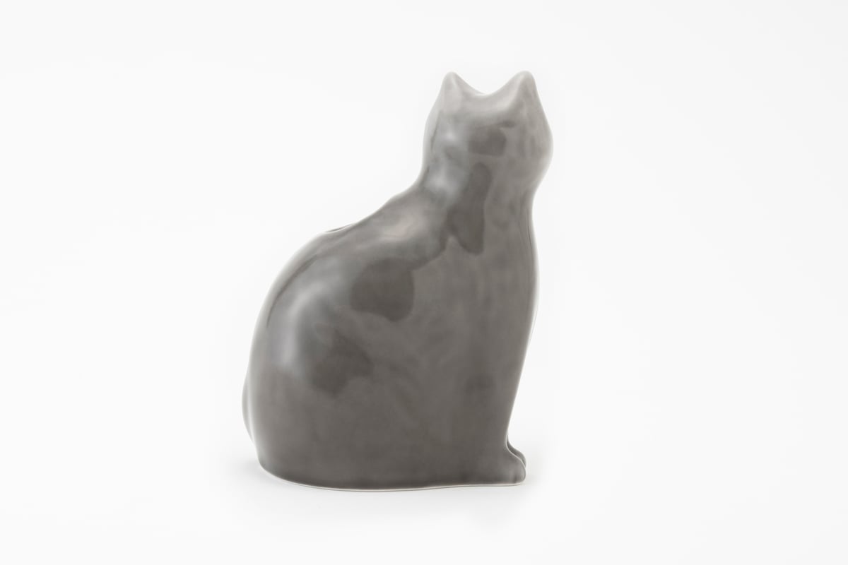 ひがし ちか 花器「愛 編む 磁器猫」 白猫 / 桃猫 / 黒猫 | zen to
