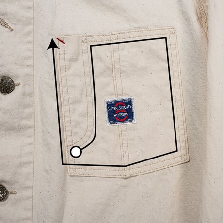 SUPER BIG CAT Jacket, 10 oz White Denim