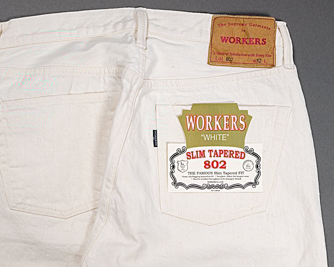 Lot 802, Slim Tapered White, 13.75 oz, White De Lot 802, Slim Tapered White, 13.75 oz, White De