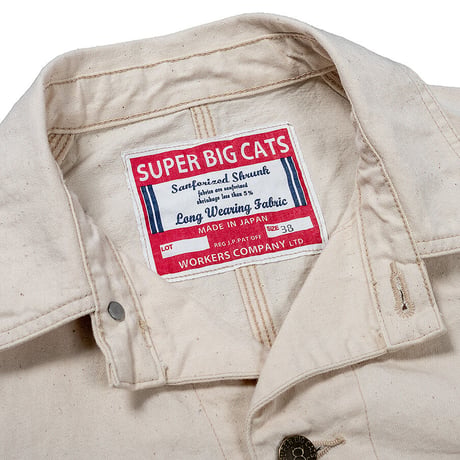 SUPER BIG CAT Jacket, 10 oz White Denim
