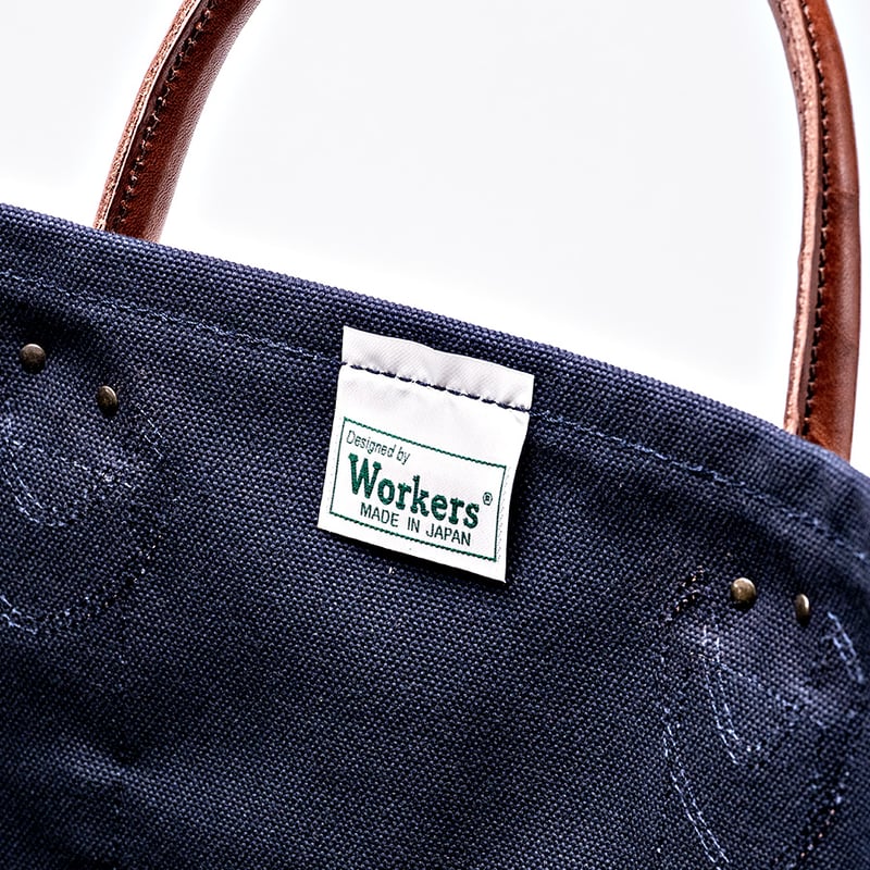 バッグ Workers Leather Handle Tote Bag Navy Leather Handle Tote Bag, Navy Canvas | WORKERS