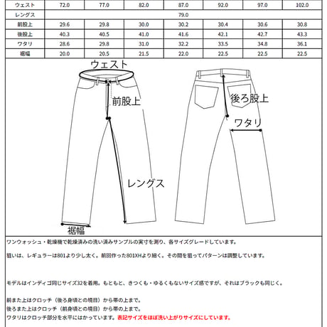 37 801XH, Buckle Back, White Selvedge 14.75oz