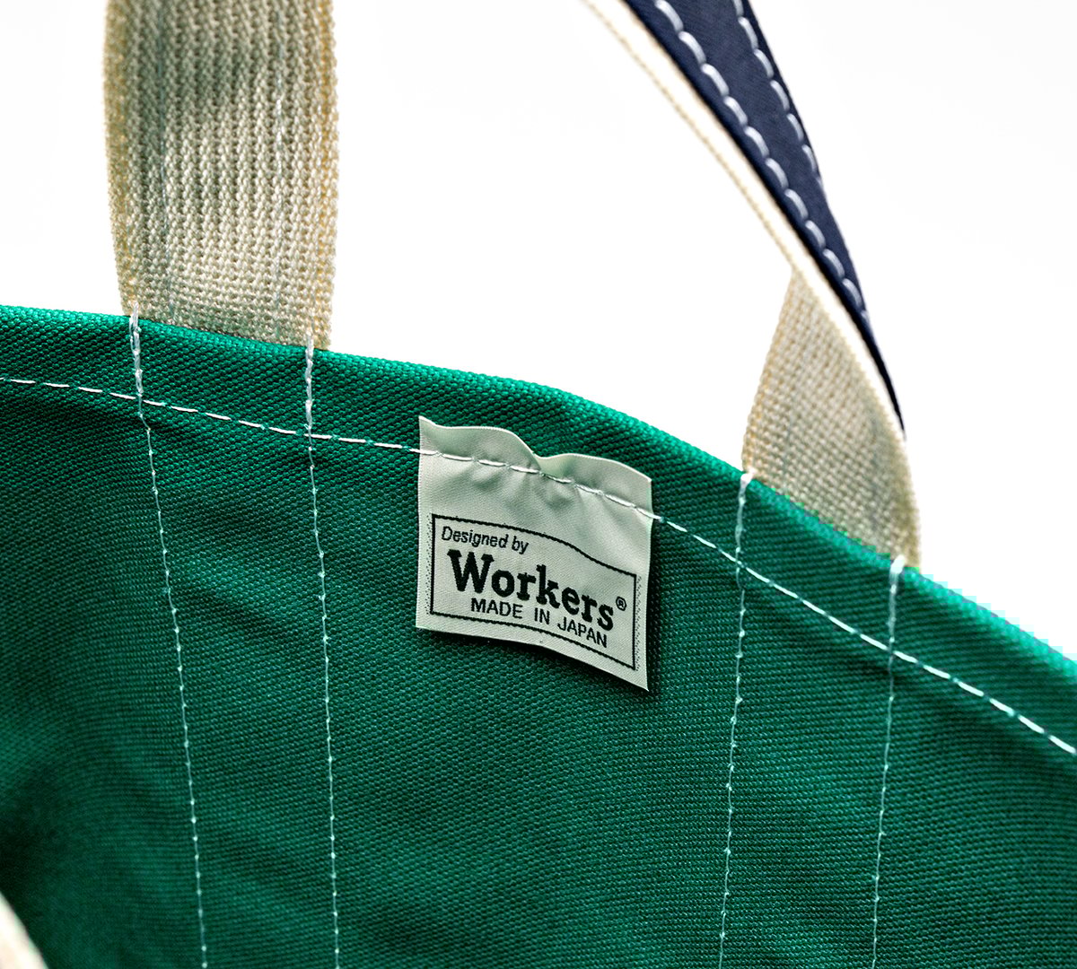 Deluxe Tote Bag/ Green Body x Navy Handle | WOR