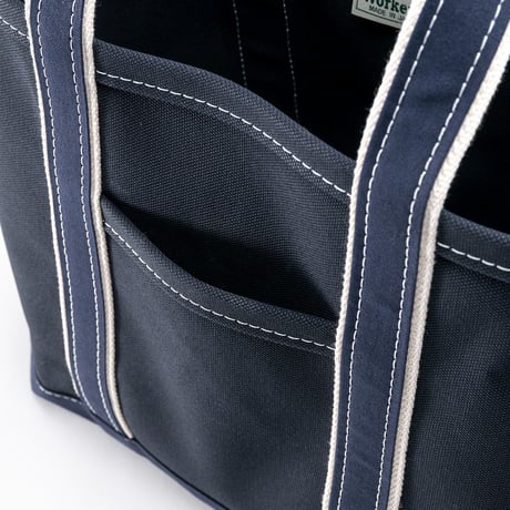 Deluxe Pocket Tote Bag/ Dark Navy x Navy Handle/Long