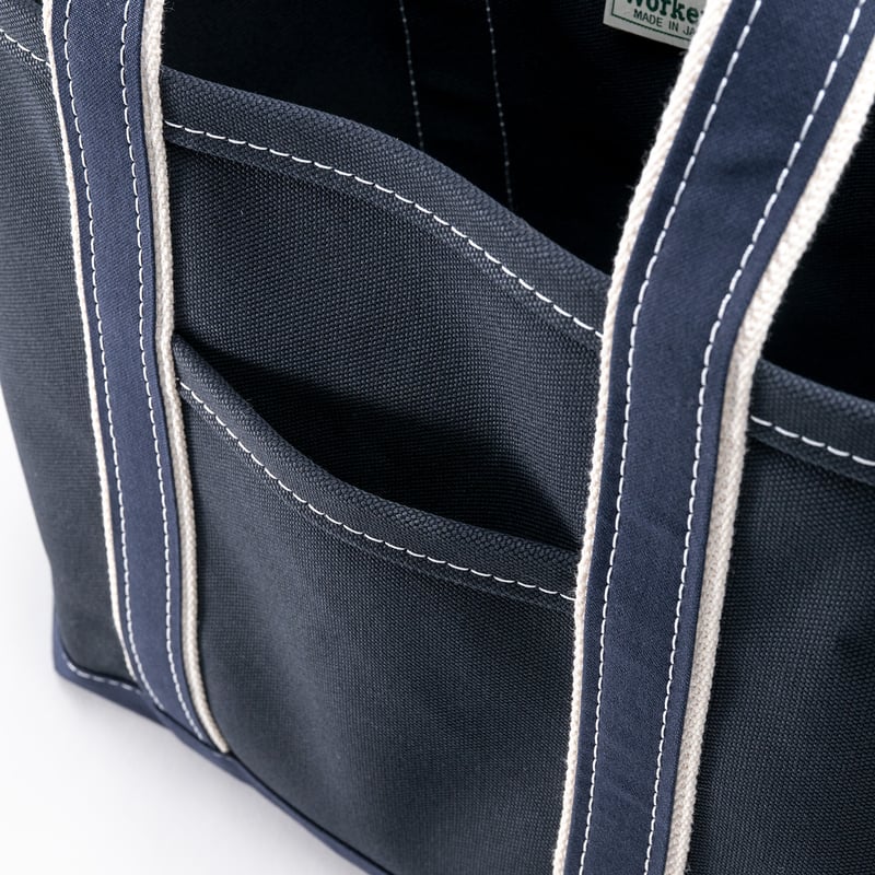 Deluxe Pocket Tote Bag/ Dark Navy x Navy Handle