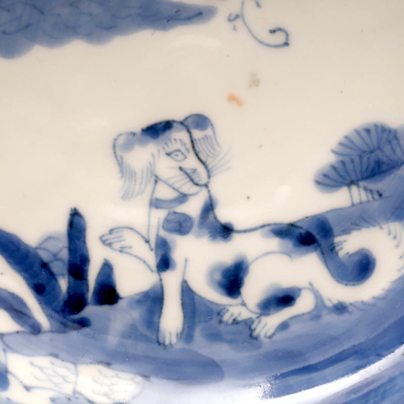 古伊万里染付犬文輪花小皿 | LYAN ARTS' Collection online shop