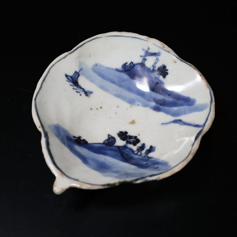 明 古染付風景文蓮花形向付 五客揃 | LYAN ARTS' Collection onli