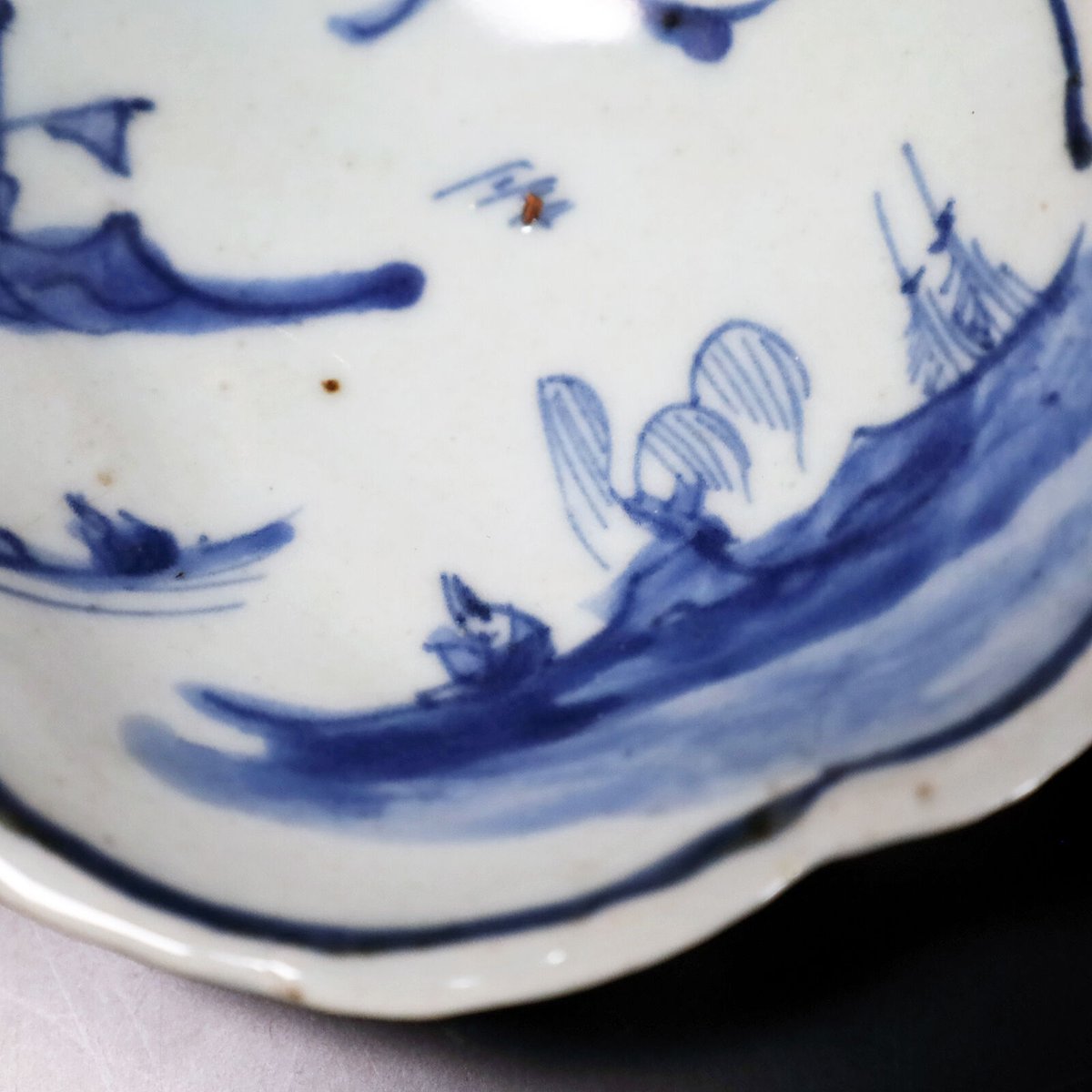 明 古染付風景文蓮花形向付 五客揃 | LYAN ARTS' Collection onli