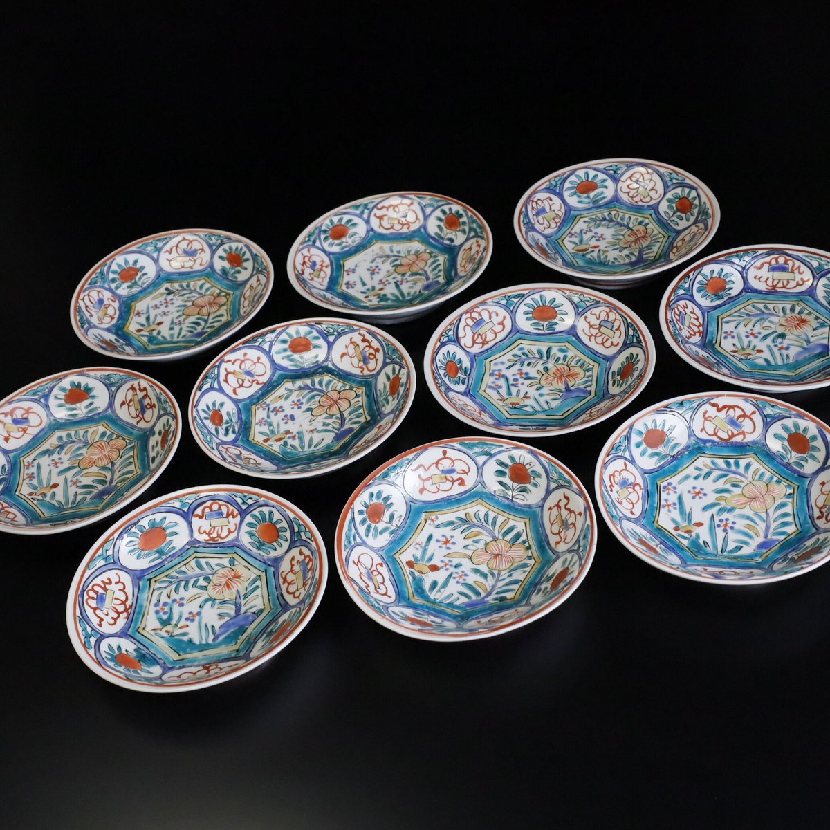 中国芙蓉手の小皿5客組！花鳥図小鉢