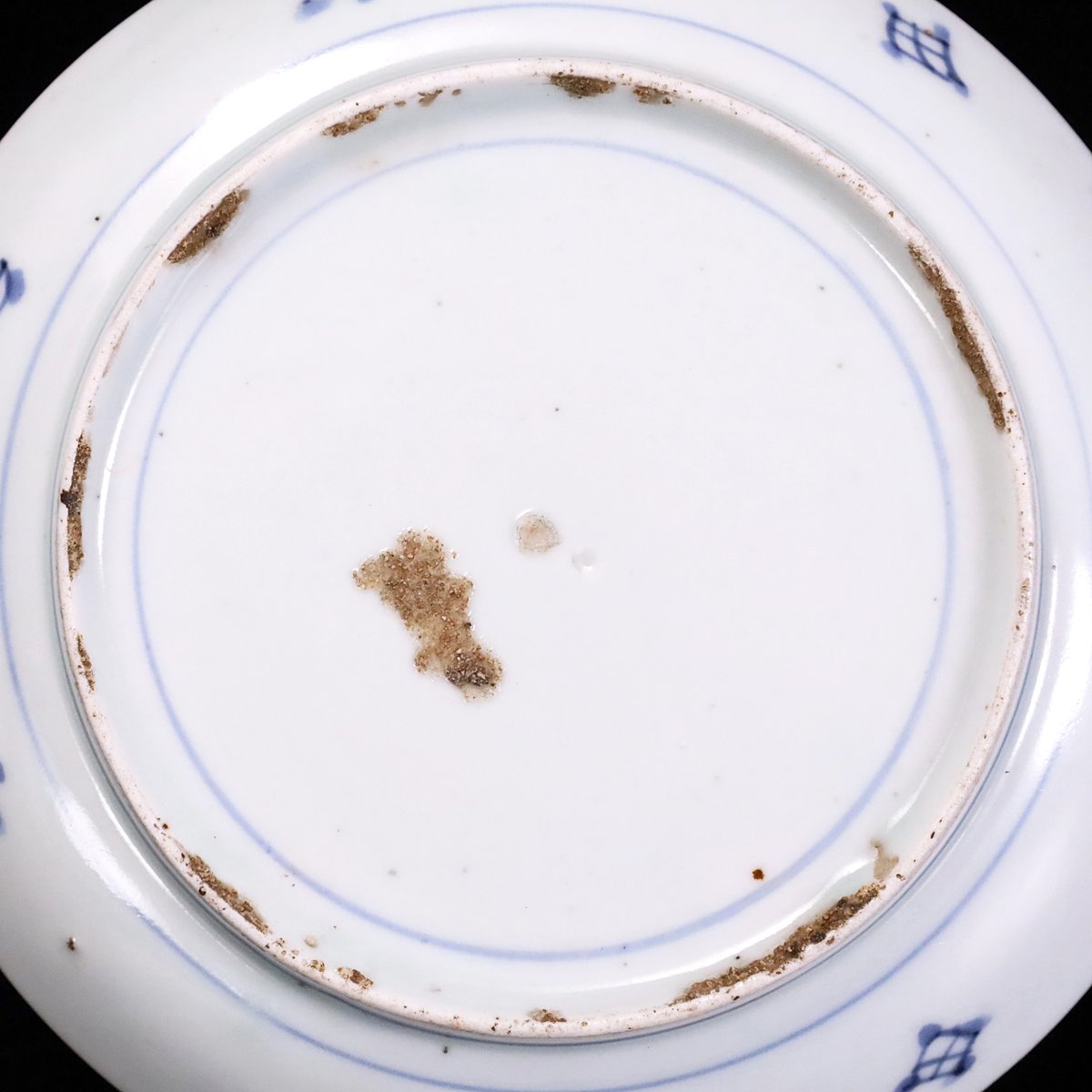 古伊万里染付 古い小皿 ねじり文 五枚 古伊万里染付 古い小皿 ねじり文