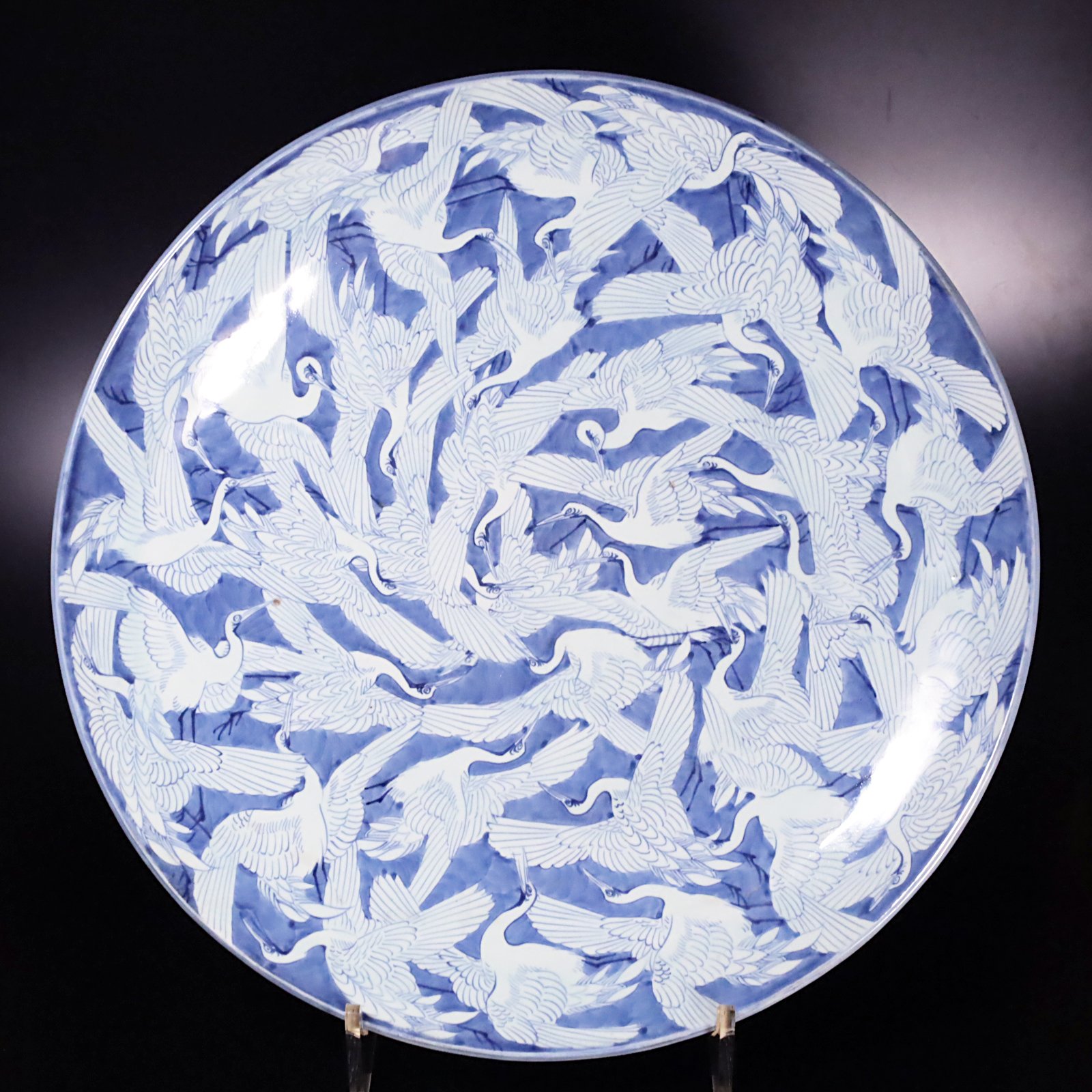 割引‼️「母」 中国古玩 新渡 古伊万里 染付 鶴首 徳利34cm （430D①） original