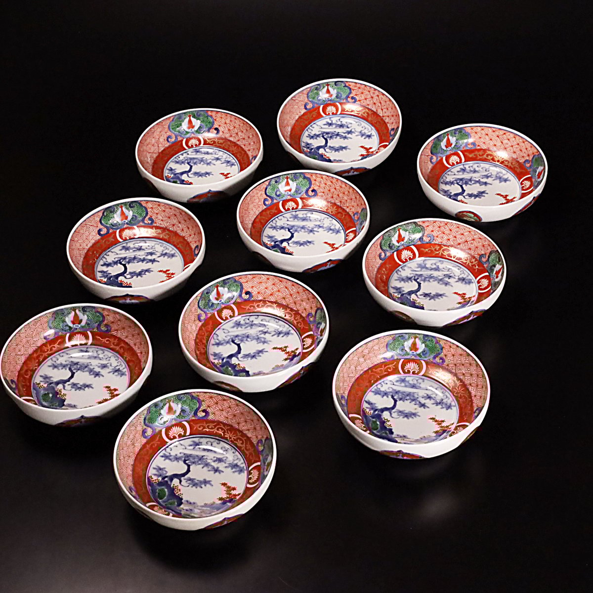 古伊万里 金襴手赤玉山水文小鉢 十客揃 | LYAN ARTS' Collection 古伊万里 金襴手赤玉山水文小鉢 十客揃 | LYAN ARTS' Collection