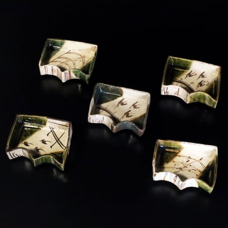 クリスタルガラス　沓形　向付4客 SLAVIA CRYSTAL - アクアピア