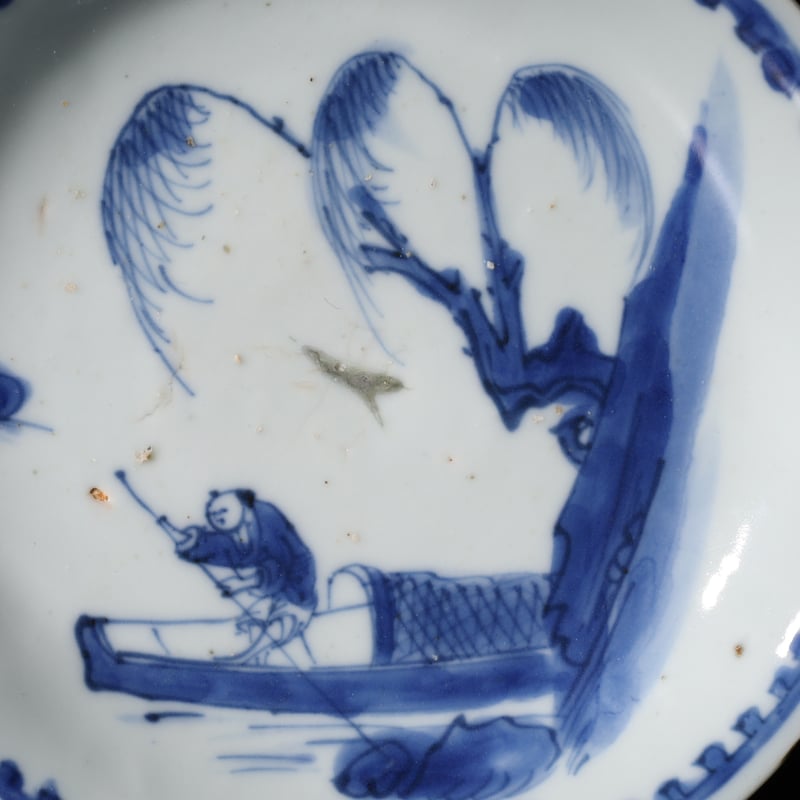 明 古染付舟人物文五寸皿 | LYAN ARTS' Collection online shop