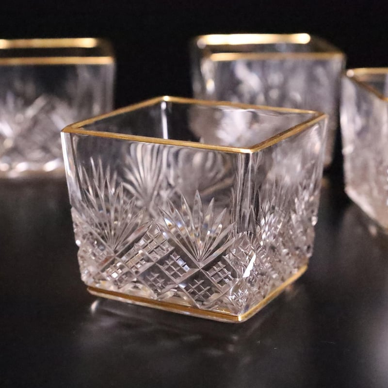 オールドバカラ 金縁切子四方小鉢 五客 | LYAN ARTS' Collection オールドバカラ 金縁切子四方小鉢 五客 | LYAN ARTS' Collection