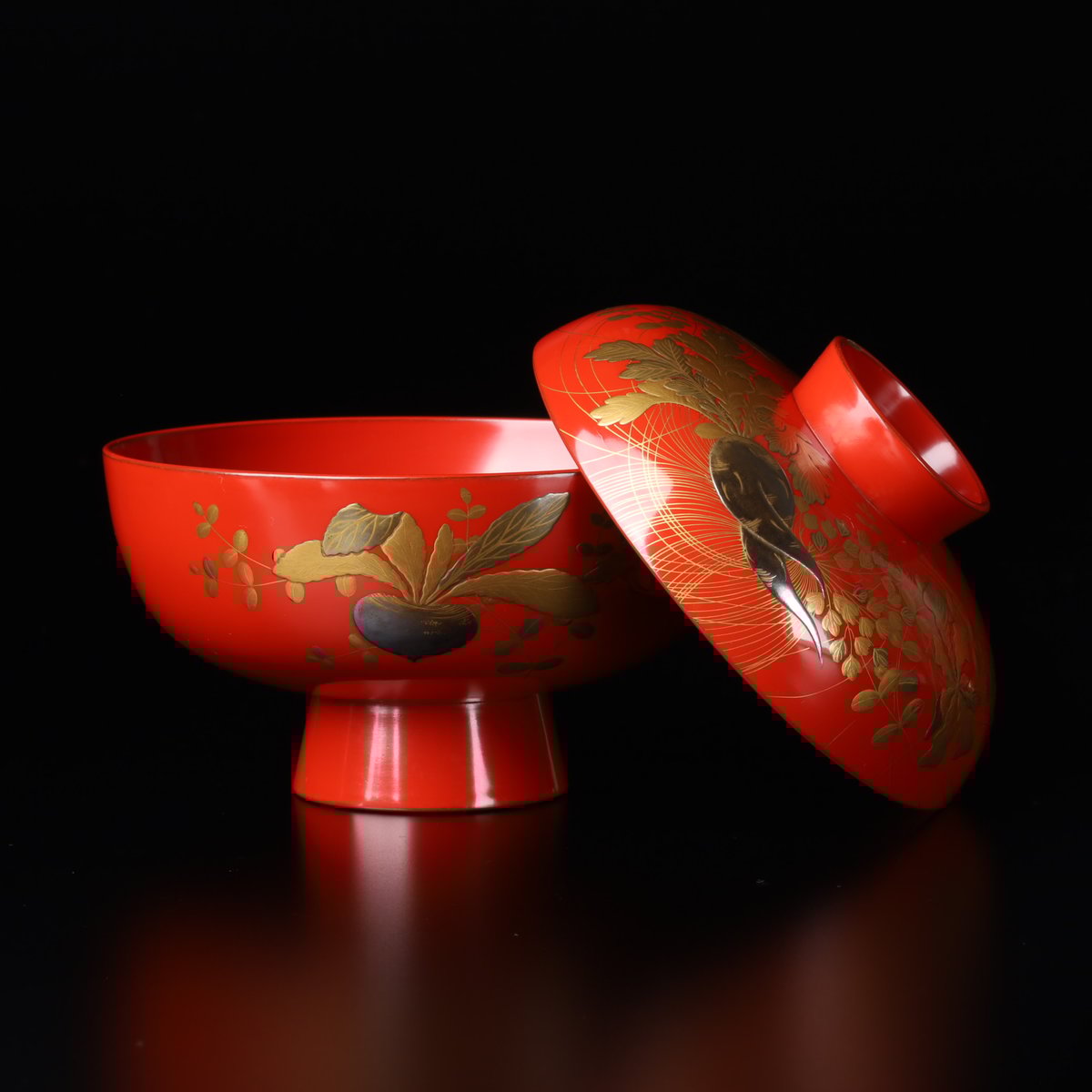 根菜蒔絵朱塗吸物椀 十客揃 | LYAN ARTS' Collection online shop 根菜蒔絵朱塗吸物椀 十客揃 | LYAN ARTS' Collection online shop