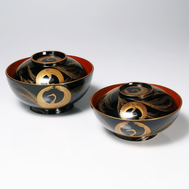 鶴丸芒蒔絵 四重椀 五客揃 | LYAN ARTS' Collection online shop 鶴丸芒蒔絵 四重椀 五客揃 | LYAN ARTS' Collection online shop