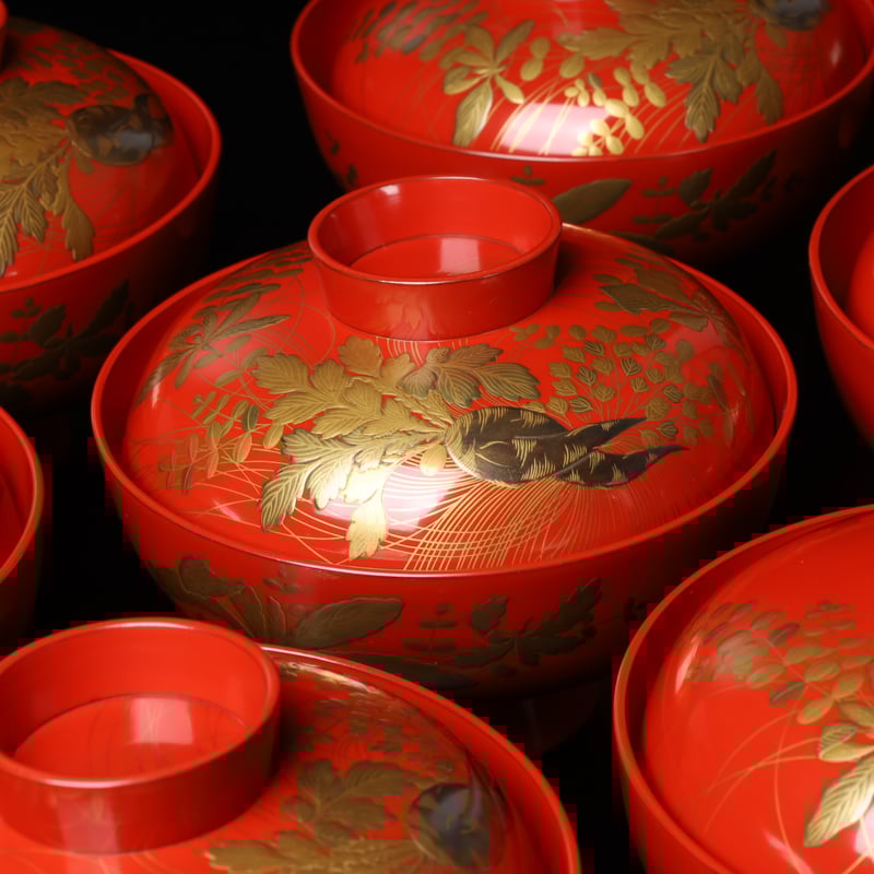 根菜蒔絵朱塗吸物椀 十客揃 | LYAN ARTS' Collection online shop 根菜蒔絵朱塗吸物椀 十客揃 | LYAN ARTS' Collection online shop