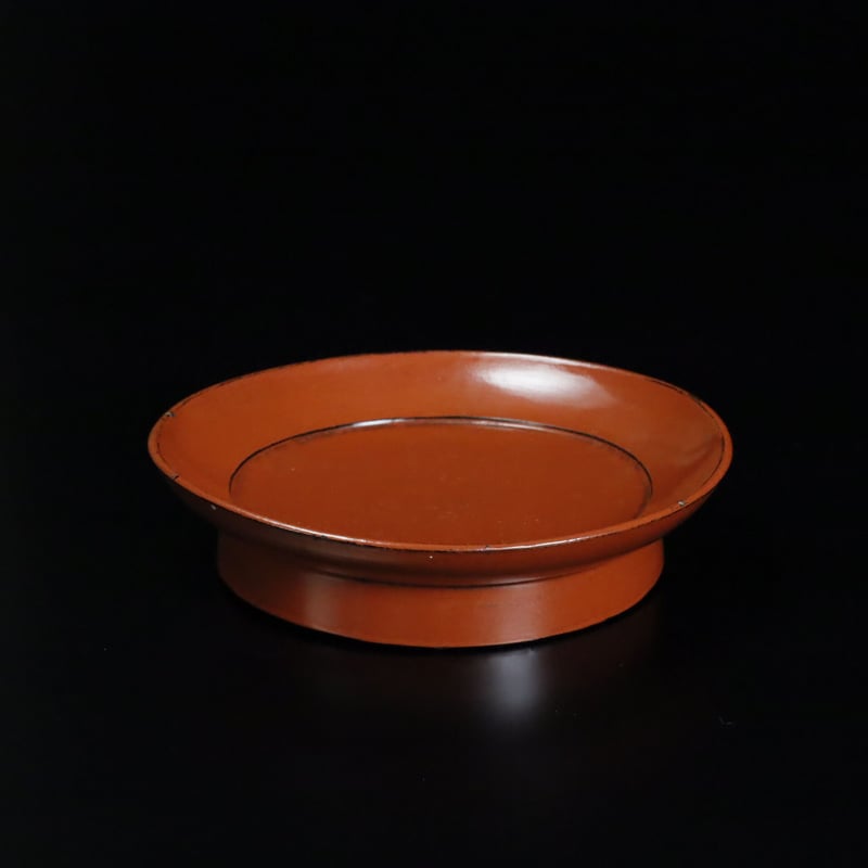 菓子盆 菓子器 根来 木箱 共箱 訳あり 剥がれ 欠け 茶道具 菓子器（かしき） 干菓子盆 根来塗 輪花 塚本 規義 | 千年の