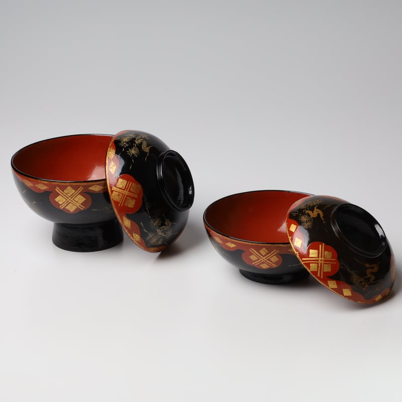 浄法寺 切箔松図椀 十客揃 | LYAN ARTS' Collection online shop