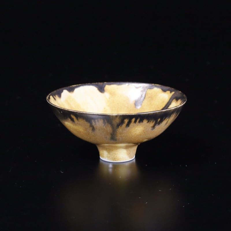 【人気・一点物】青木良太　黄卵色岩漿楽盃 青木良太作盃