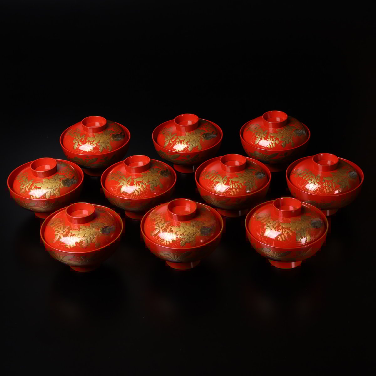 根引き松蒔絵吸い物椀10 工芸品