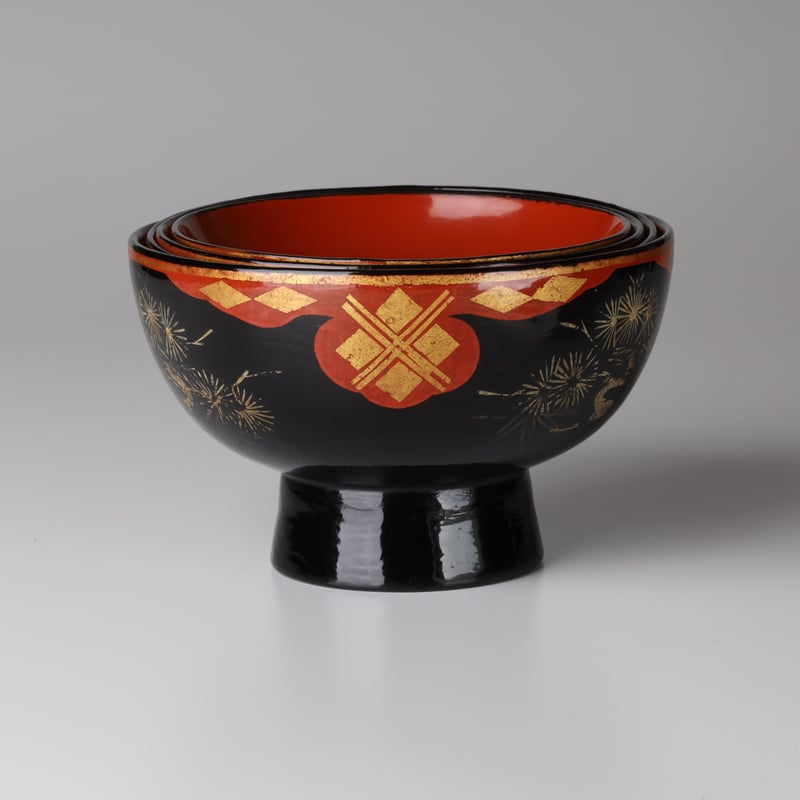 浄法寺 切箔松図椀 十客揃 | LYAN ARTS' Collection online shop