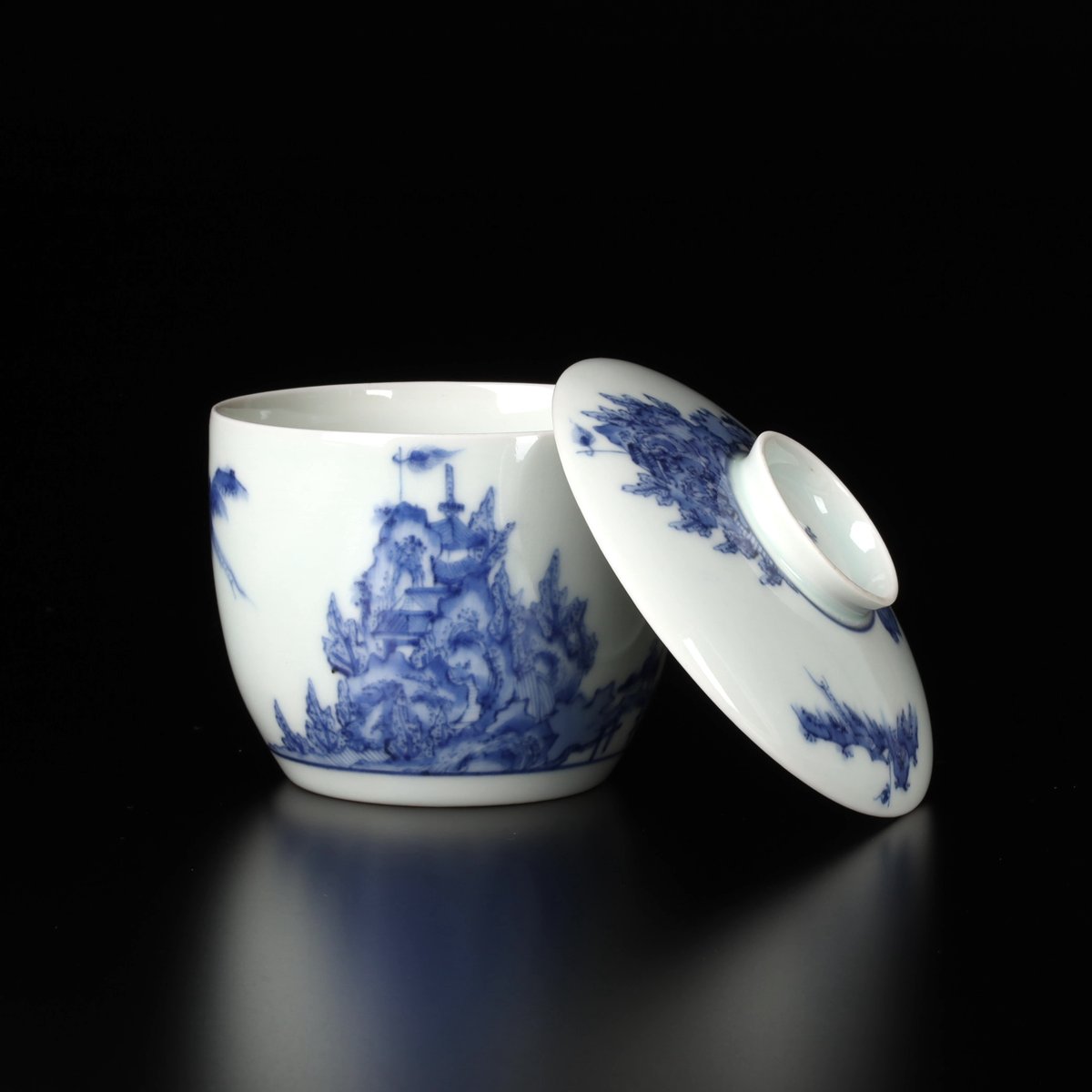 平戸染付山水文蓋茶碗 五客揃 | LYAN ARTS' Collection online ...