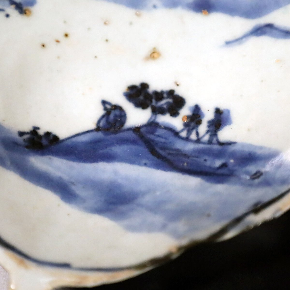 明 古染付風景文蓮花形向付 五客揃 | LYAN ARTS' Collection onli