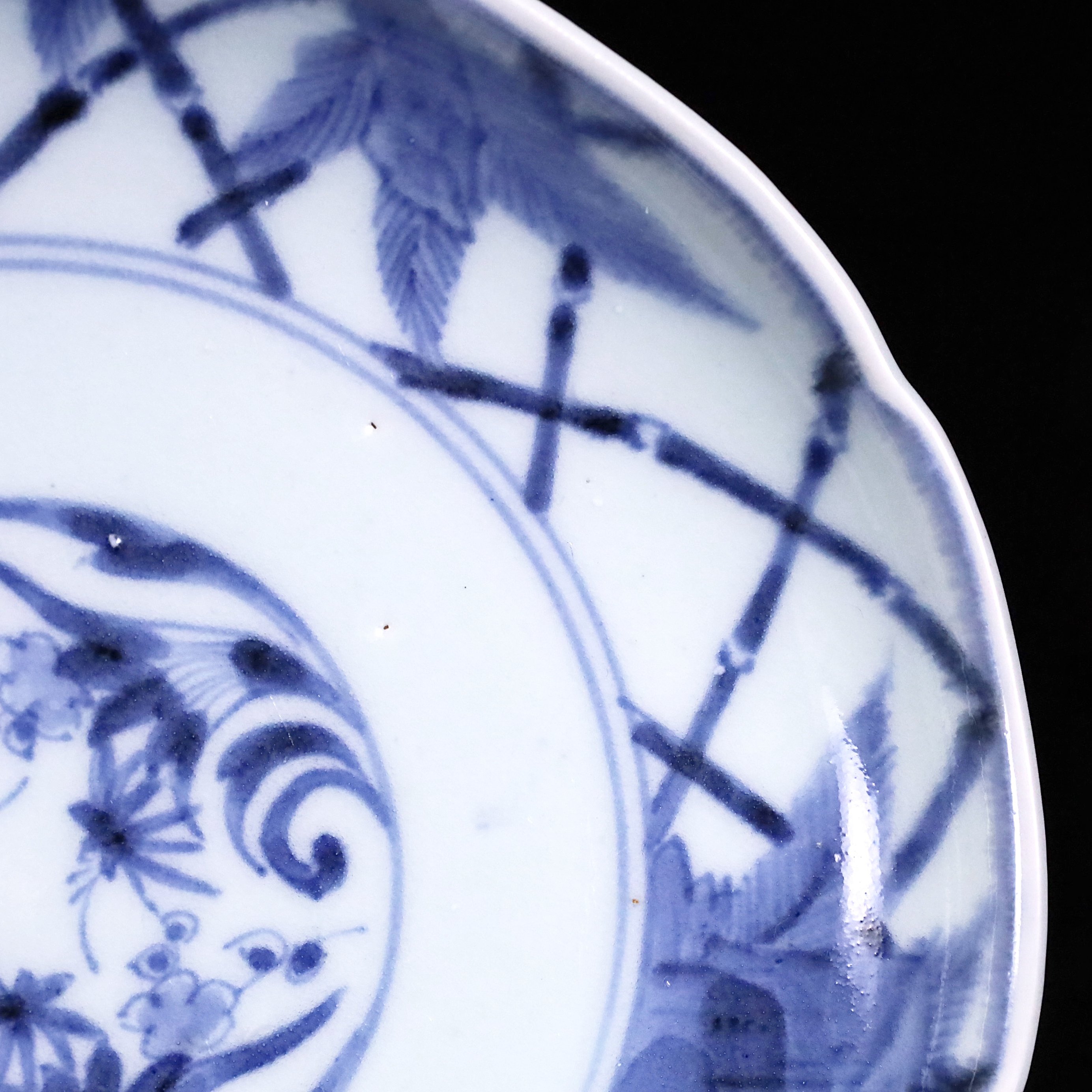 古伊万里 染付竹格子輪花皿 一客 | LYAN ARTS' Collection onlin