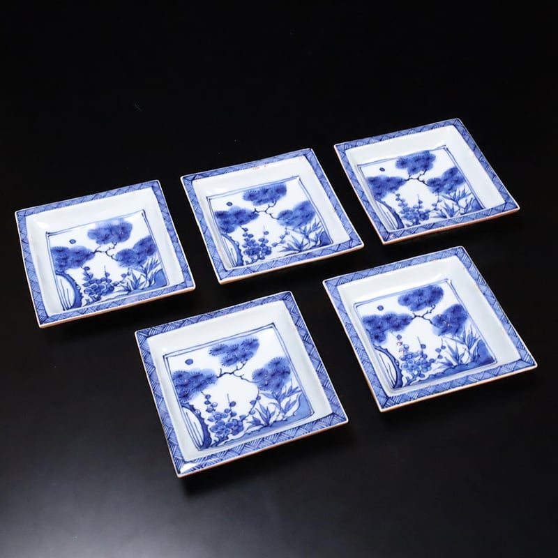 清 順治染付松竹梅文角皿 五客揃 | LYAN ARTS' Collection onlin 清 順治染付松竹梅文角皿 五客揃 | LYAN ARTS' Collection onlin