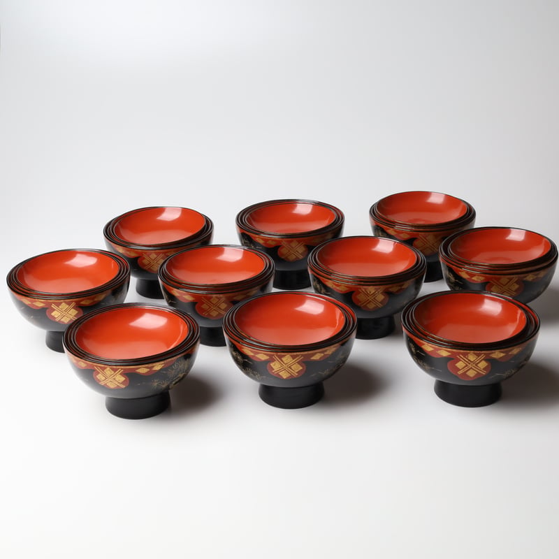 浄法寺 切箔松図椀 十客揃 | LYAN ARTS' Collection online shop