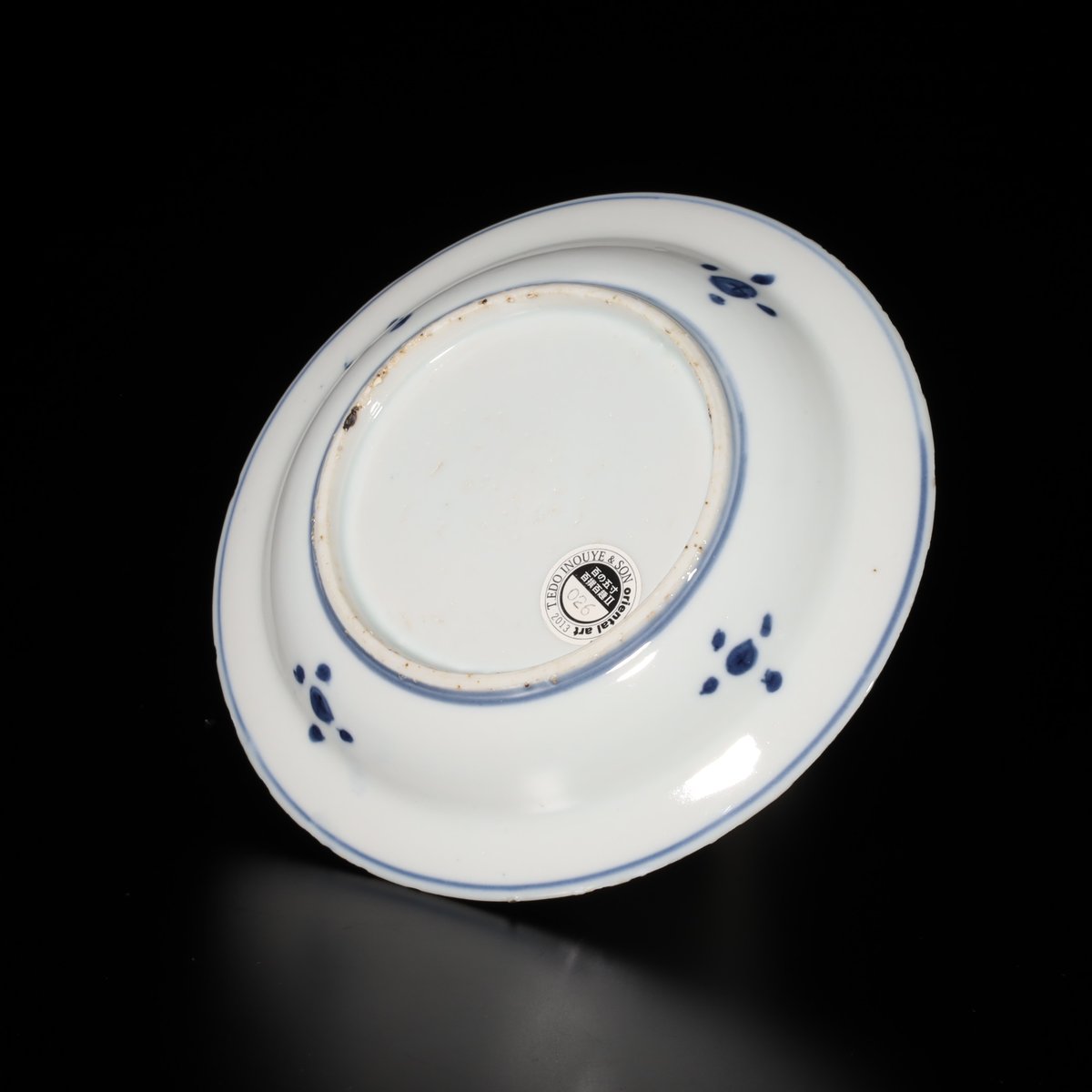 中国，明時代，青瓷，鹿模様の四角い皿 5枚セット