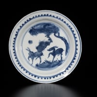 明 古染付魚に魚藻文五寸皿 | LYAN ARTS' Collection online shop