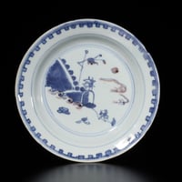 明 古染付鹿文七寸皿 十七客揃 | LYAN ARTS' Collection online