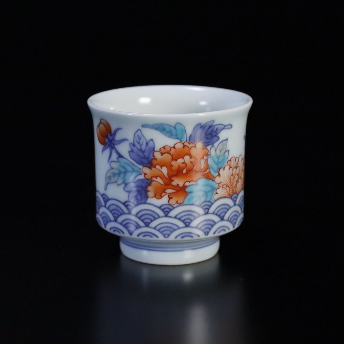 市川龍男　市川龍仙　色鍋島　野菜尽文猪口　焼酎カップ　ぐい呑　酒器 Amazon.co.jp: 市川龍男 市川龍仙 色鍋島 野菜尽文猪口 焼酎