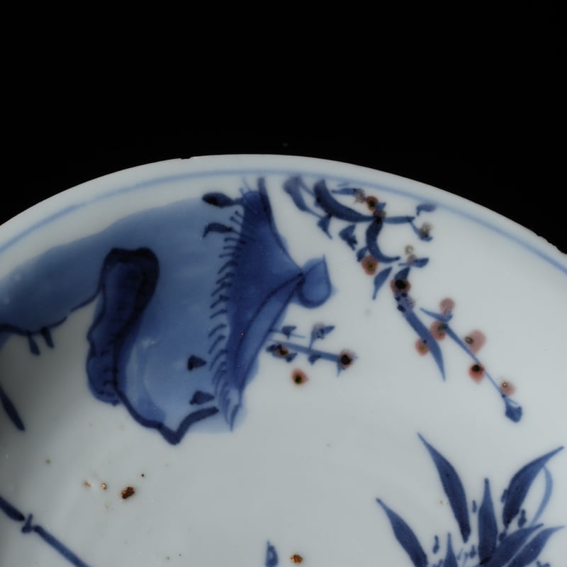 明古染付釉裏紅松竹梅文五寸皿 十三客揃 | LYAN ARTS 明古染付釉裏紅松竹梅文五寸皿 十三客揃 | LYAN ARTS