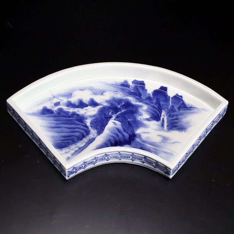 平戸 染付山水文扇形皿 十客揃 | LYAN ARTS' Collection online