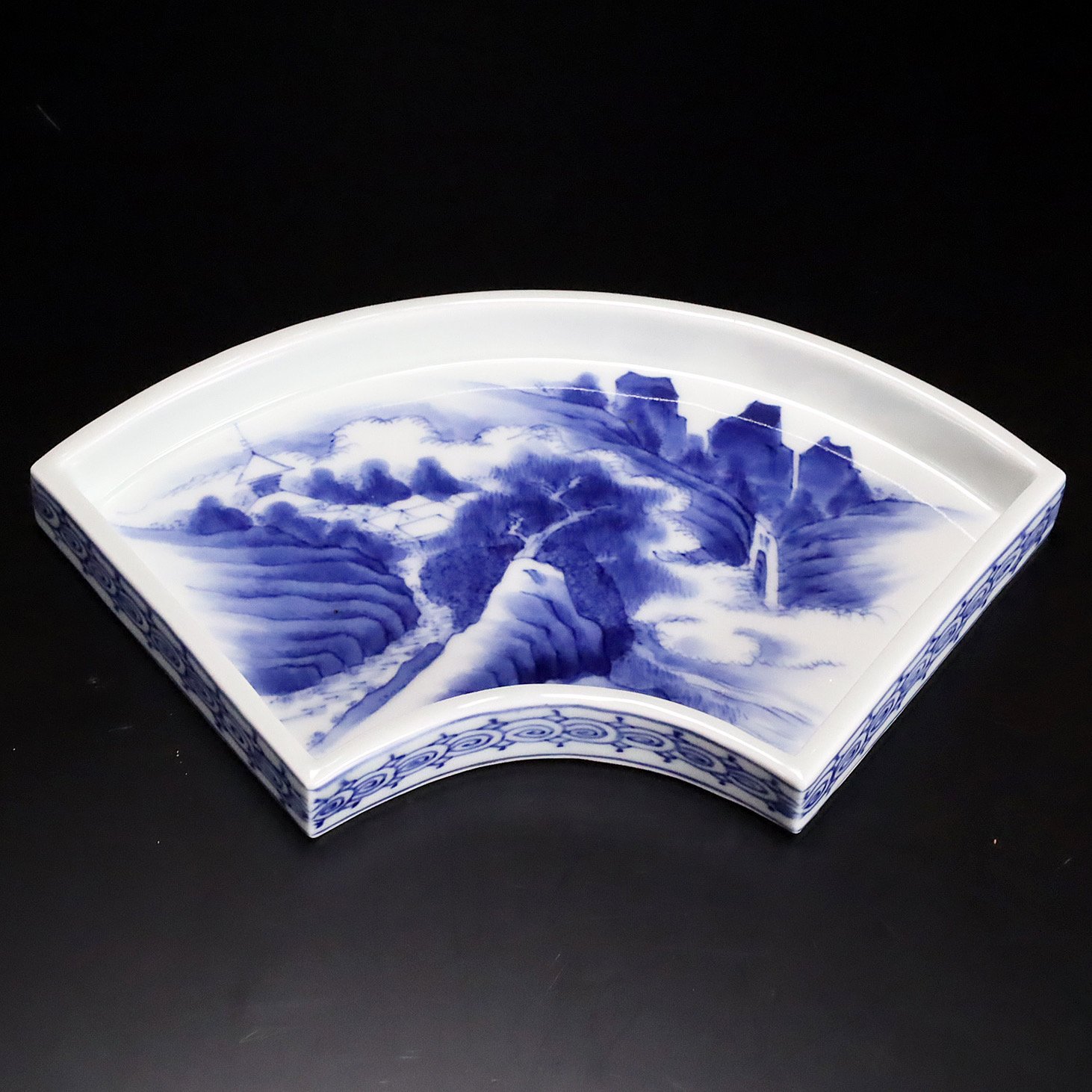 平戸 染付山水文扇形皿 十客揃 | LYAN ARTS' Collection online