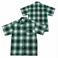 アメリカ製 CALTOP キャルトップ 半袖 オンブレチェックシャツ GREEN WHITE 緑 白 (SBS39)